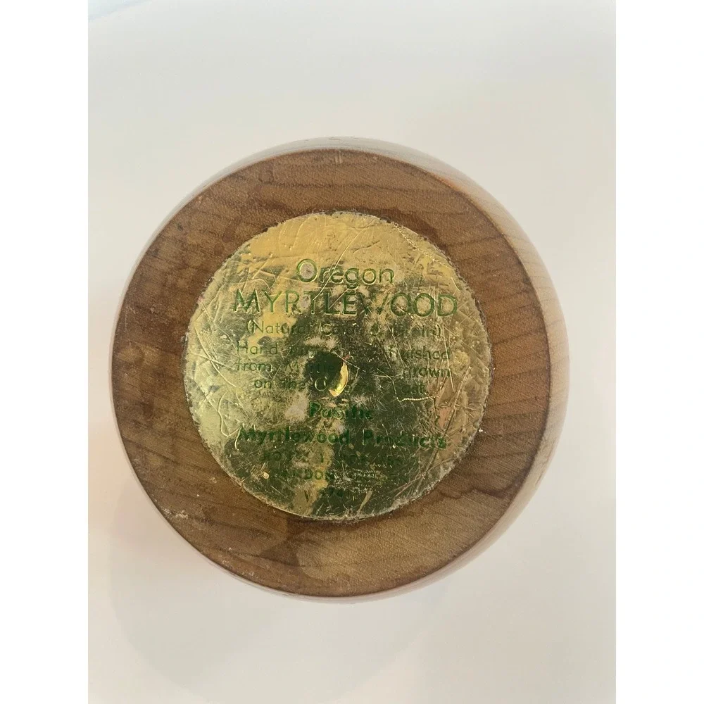 Vintage Oregon Myrtlewood Toothpick Holder Sphere | Mid Century Porcupine